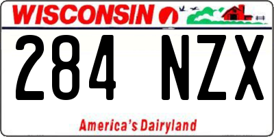 WI license plate 284NZX