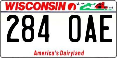 WI license plate 284OAE