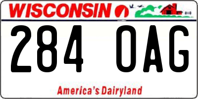 WI license plate 284OAG