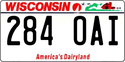 WI license plate 284OAI