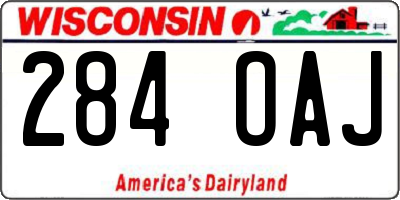 WI license plate 284OAJ
