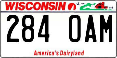 WI license plate 284OAM