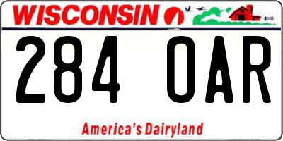 WI license plate 284OAR