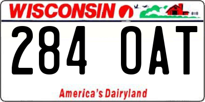 WI license plate 284OAT