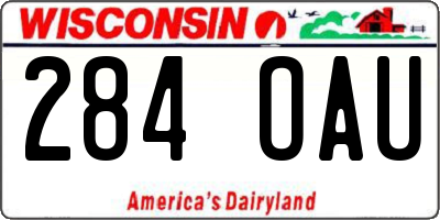 WI license plate 284OAU