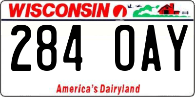WI license plate 284OAY