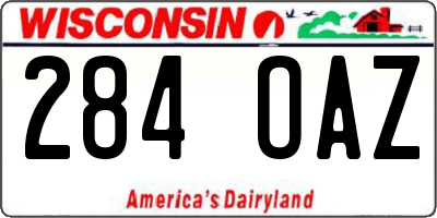 WI license plate 284OAZ