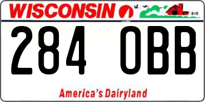 WI license plate 284OBB