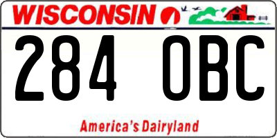 WI license plate 284OBC