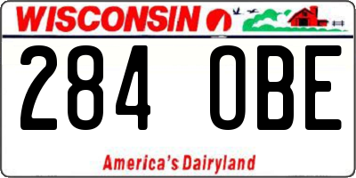 WI license plate 284OBE