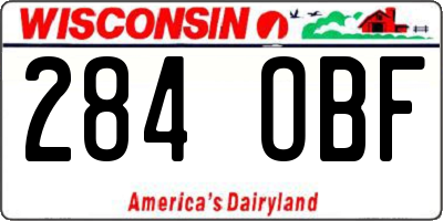 WI license plate 284OBF