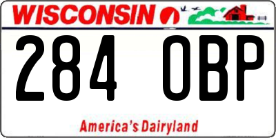 WI license plate 284OBP