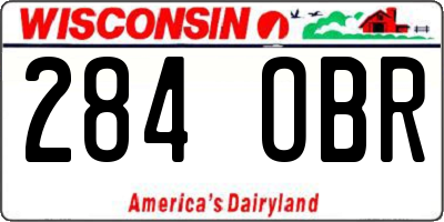 WI license plate 284OBR