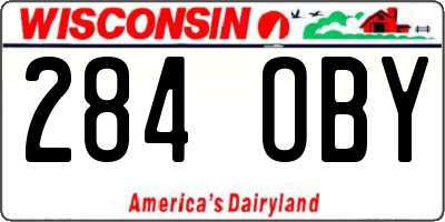 WI license plate 284OBY