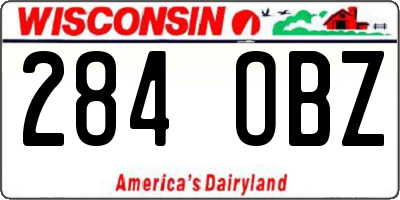 WI license plate 284OBZ