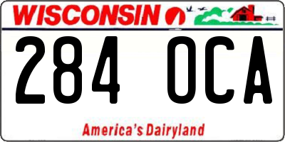 WI license plate 284OCA