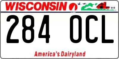 WI license plate 284OCL