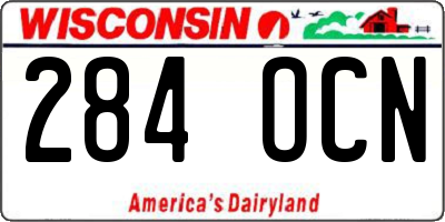 WI license plate 284OCN