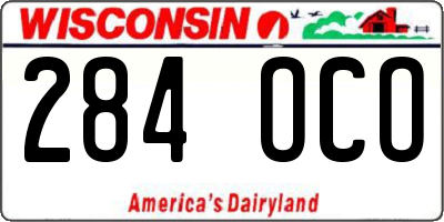 WI license plate 284OCO
