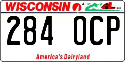 WI license plate 284OCP