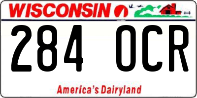 WI license plate 284OCR