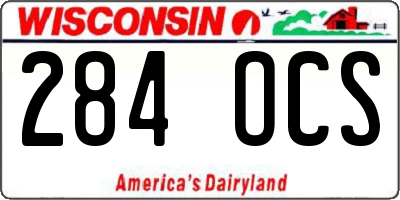 WI license plate 284OCS