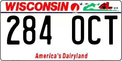 WI license plate 284OCT
