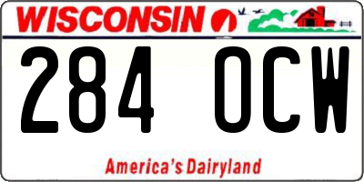 WI license plate 284OCW