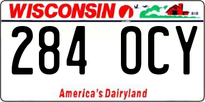 WI license plate 284OCY