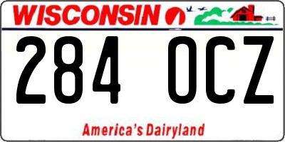WI license plate 284OCZ