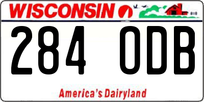 WI license plate 284ODB