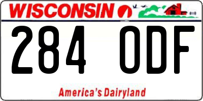 WI license plate 284ODF