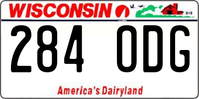 WI license plate 284ODG