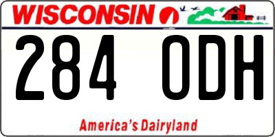 WI license plate 284ODH