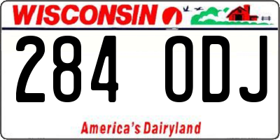 WI license plate 284ODJ