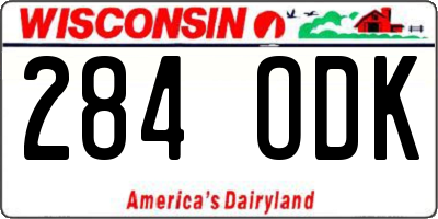 WI license plate 284ODK