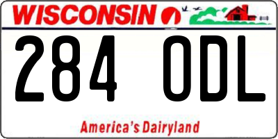 WI license plate 284ODL