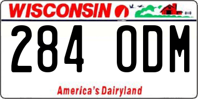 WI license plate 284ODM