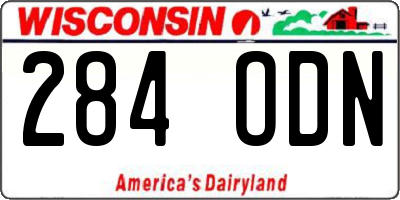 WI license plate 284ODN