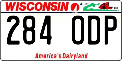 WI license plate 284ODP