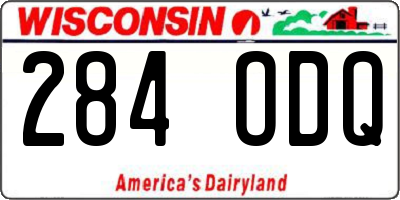 WI license plate 284ODQ