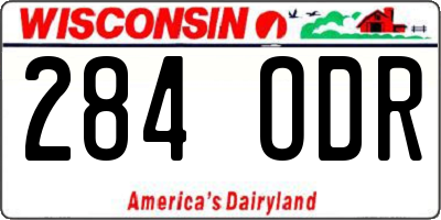 WI license plate 284ODR
