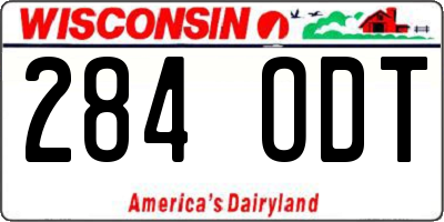 WI license plate 284ODT