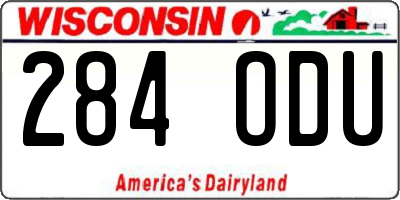 WI license plate 284ODU