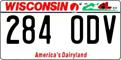 WI license plate 284ODV