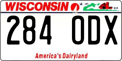 WI license plate 284ODX