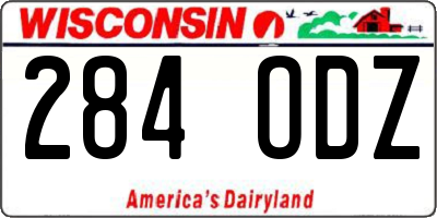 WI license plate 284ODZ