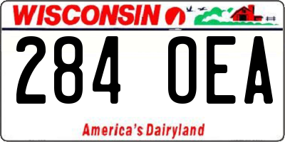 WI license plate 284OEA