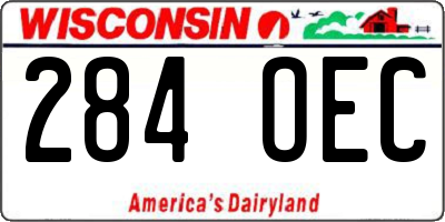 WI license plate 284OEC