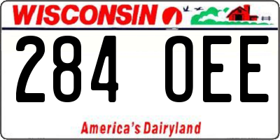 WI license plate 284OEE